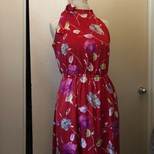 Banana Republic Petite Floral Tie-Neck Maxi Dress